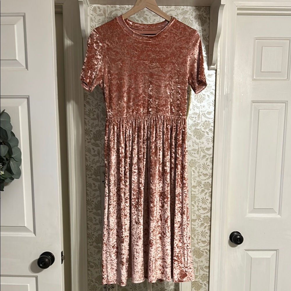EUC pink velvet dress